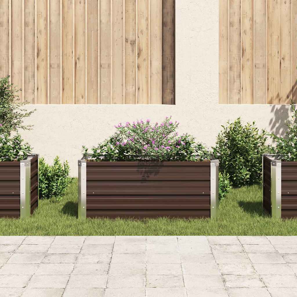 Høybed brun 100x40x45 cm galvanisert stål