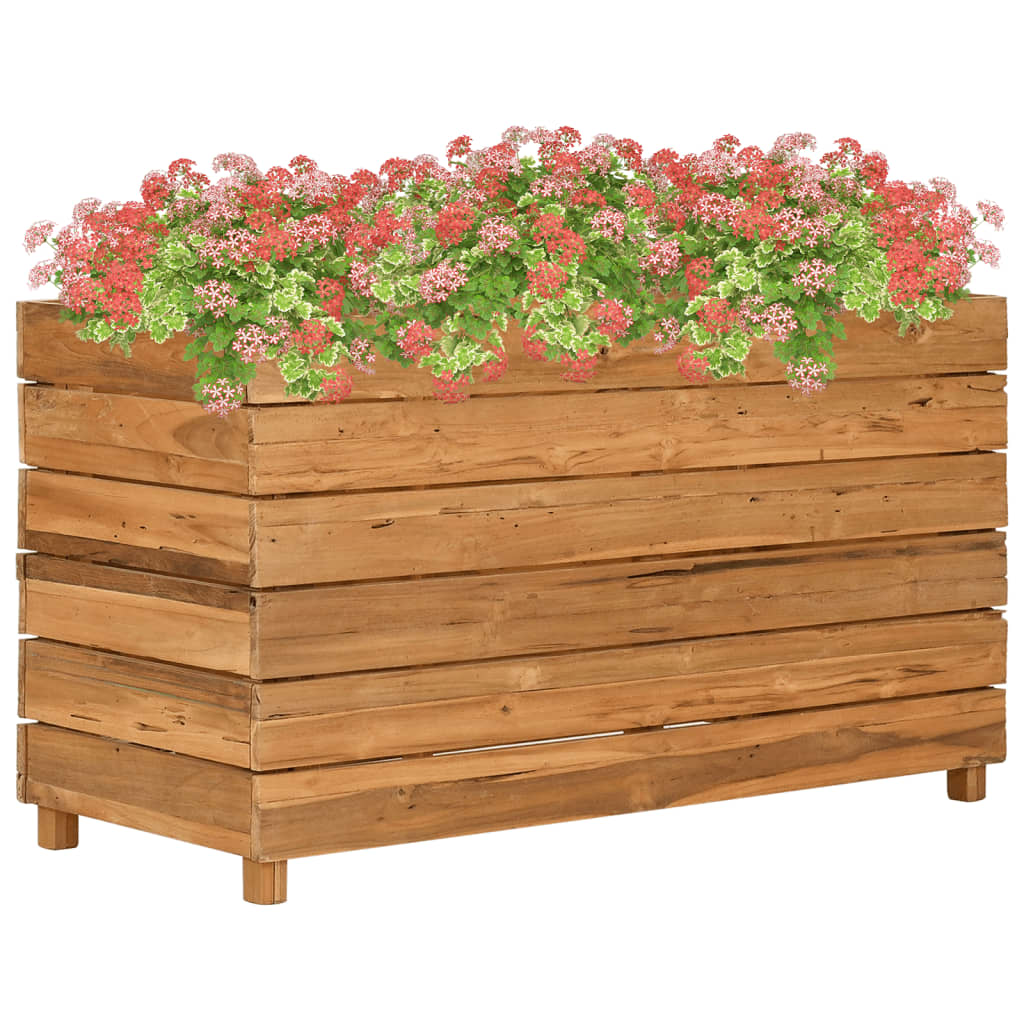 Høybed 100x40x55 cm resirkulert teak og stål