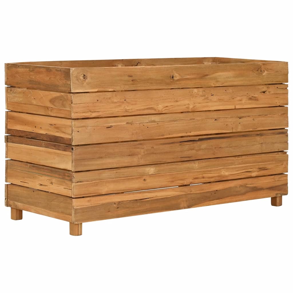 Høybed 100x40x55 cm resirkulert teak og stål