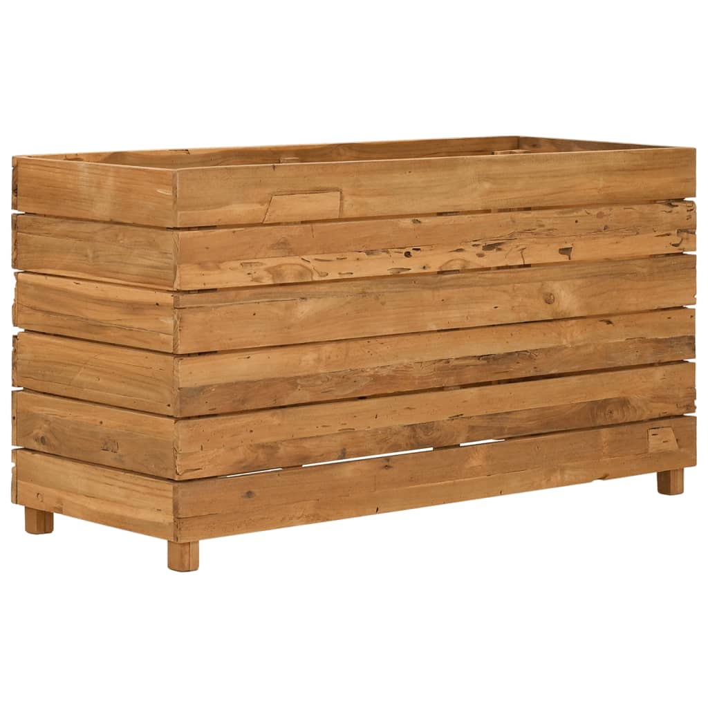 Høybed 100x40x55 cm resirkulert teak og stål