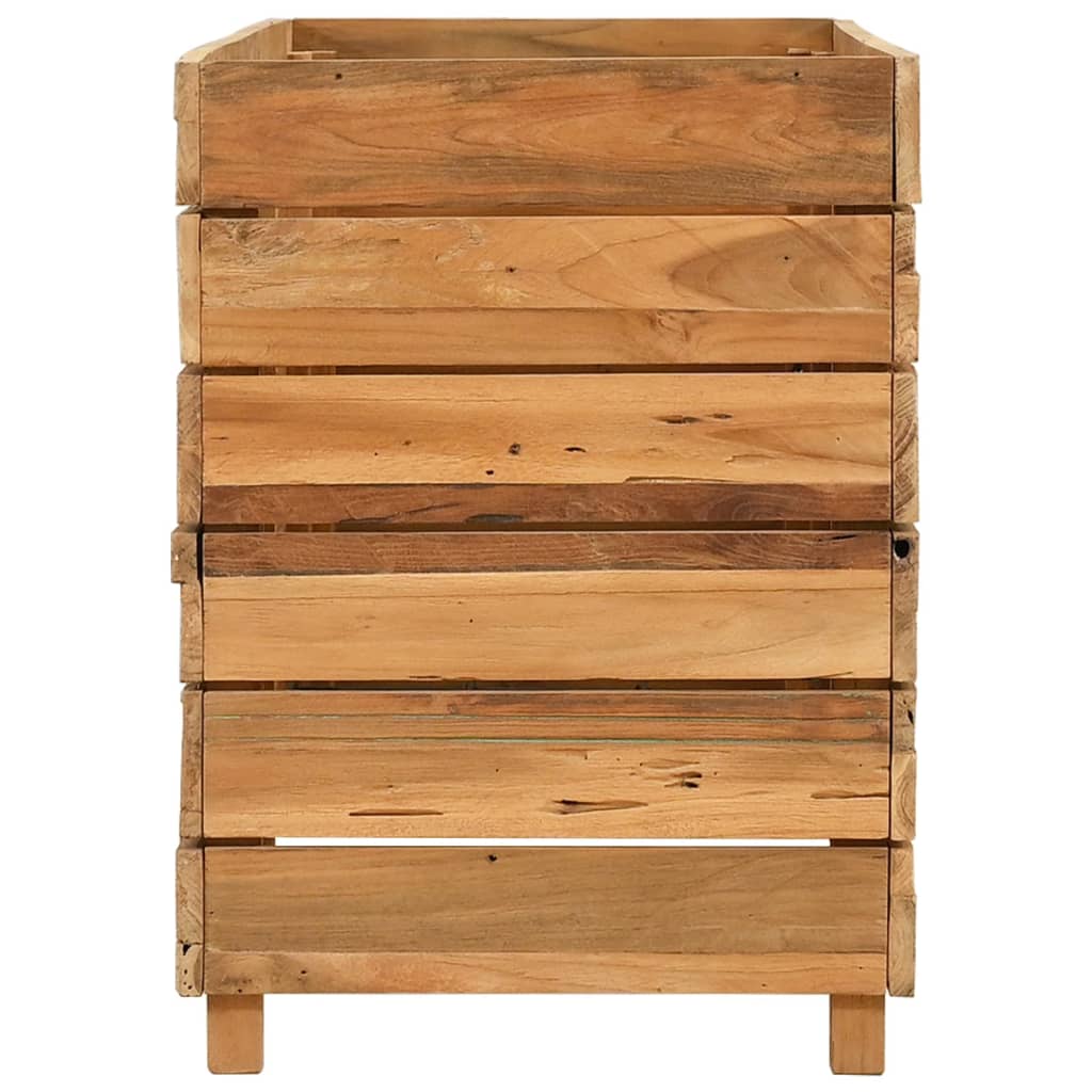 Høybed 100x40x55 cm resirkulert teak og stål