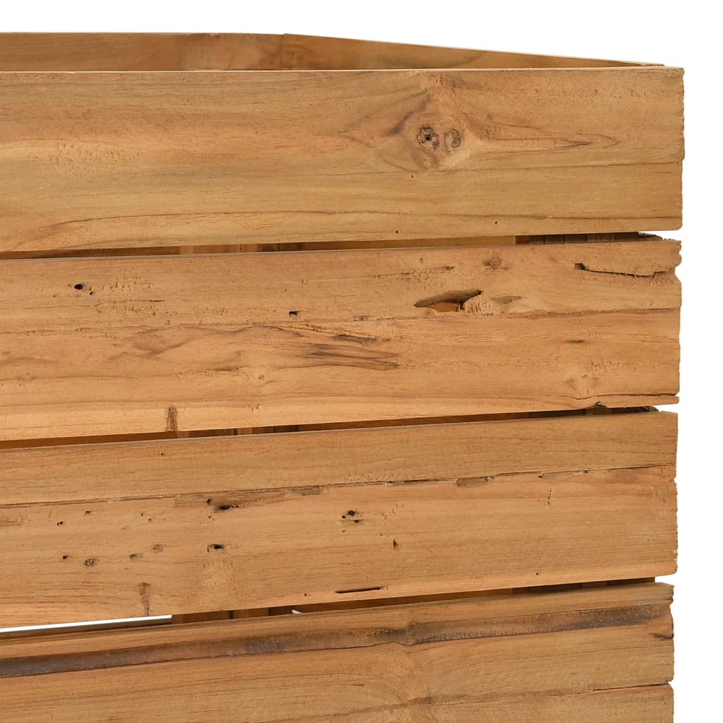 Høybed 100x40x55 cm resirkulert teak og stål