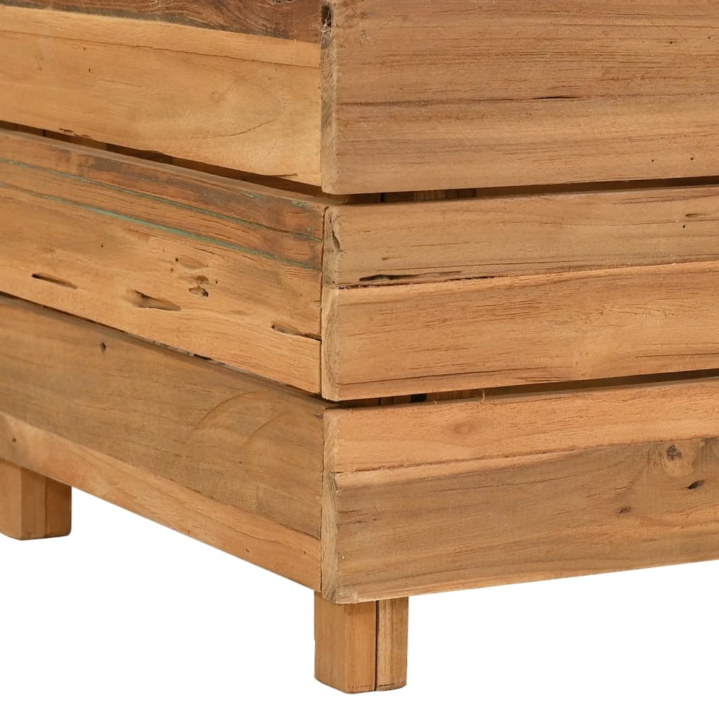 Høybed 100x40x55 cm resirkulert teak og stål