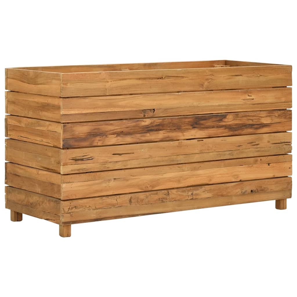 Høybed 100x40x55 cm resirkulert teak og stål