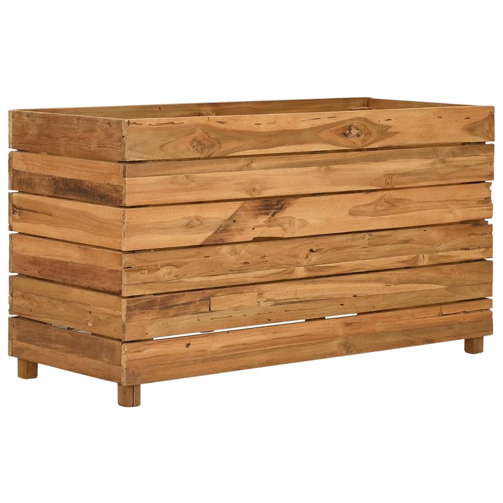 Høybed 100x40x55 cm resirkulert teak og stål
