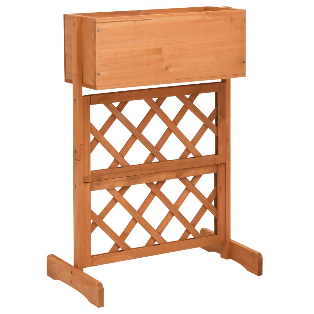 Blomsterkasse med espalier oransje 45x30x74 cm heltre gran
