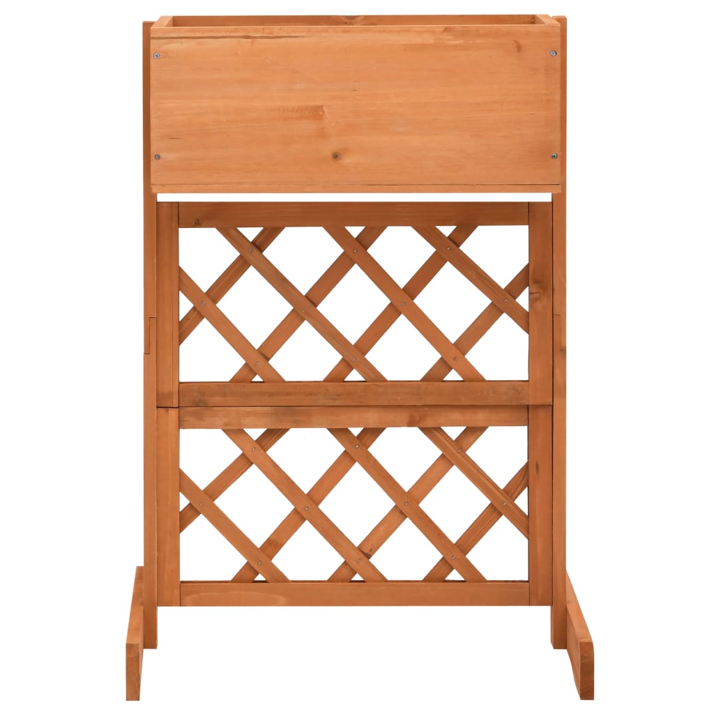 Blomsterkasse med espalier oransje 45x30x74 cm heltre gran