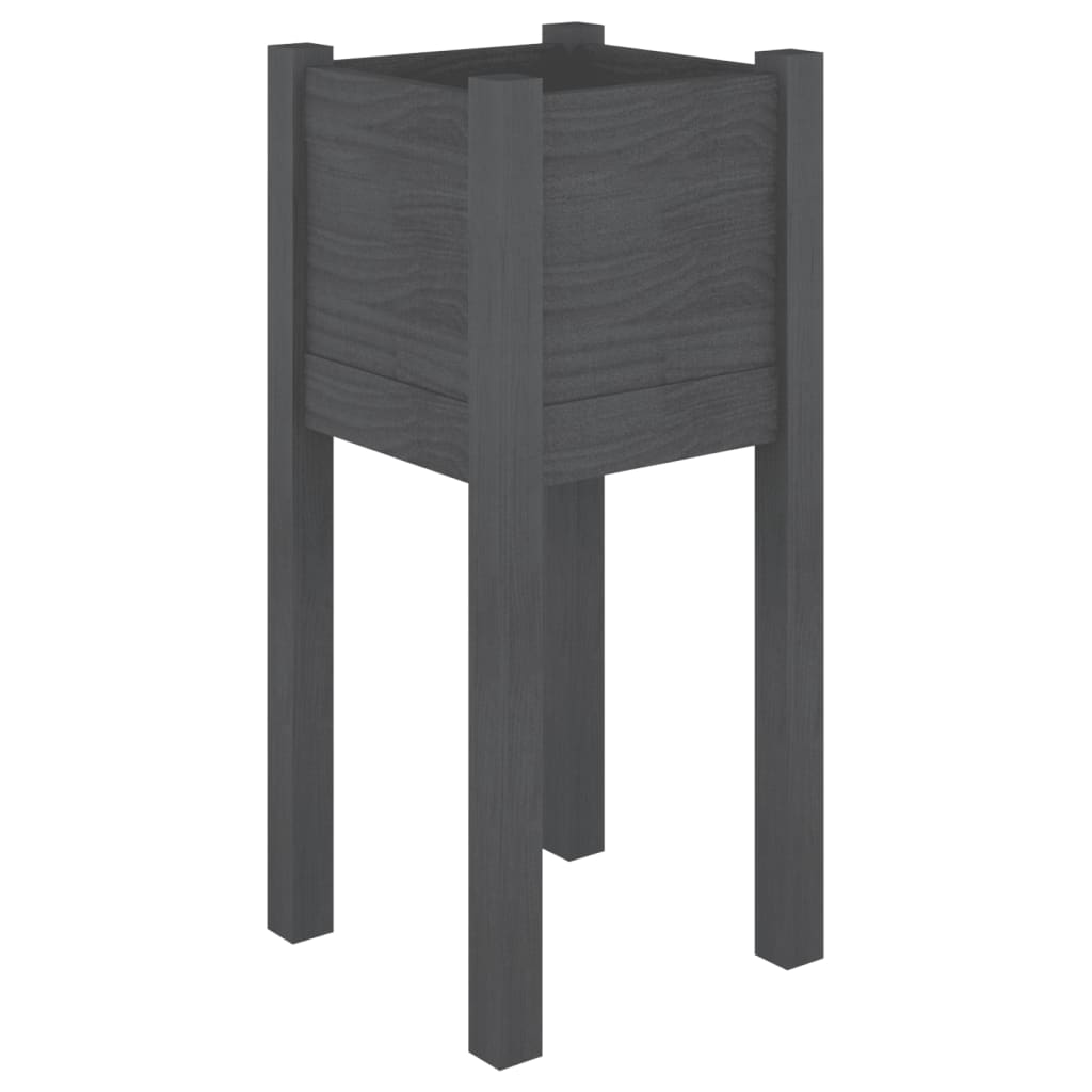 Plantekasse grå 31x31x70 cm heltre furu