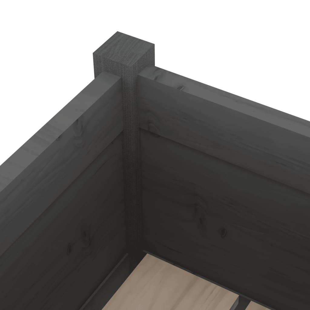 Plantekasse grå 31x31x70 cm heltre furu