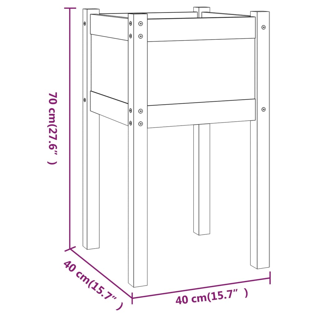 Plantekasse 40x40x70 cm heltre furu