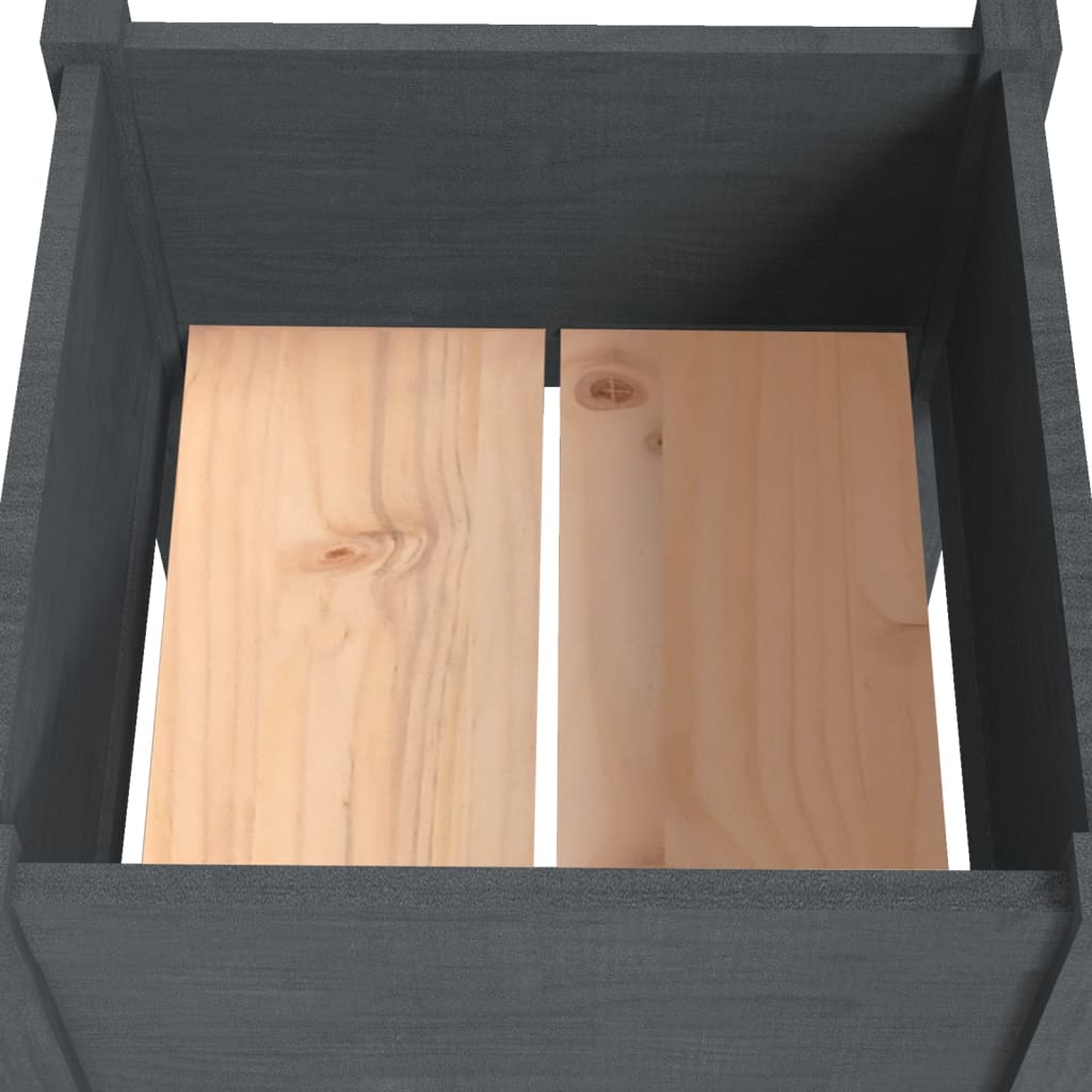 Plantekasse 40x40x70 cm heltre furu grå