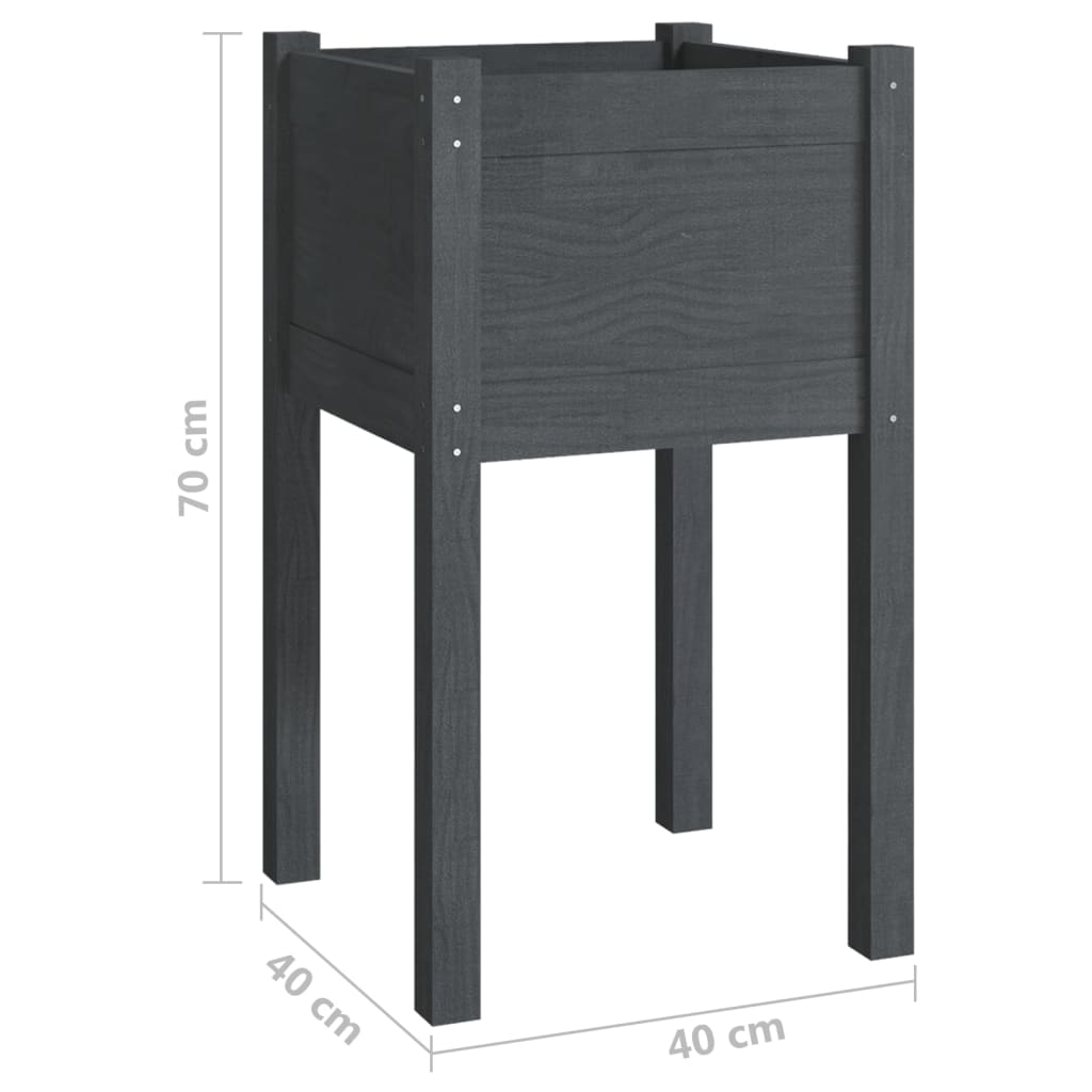 Plantekasse 40x40x70 cm heltre furu grå