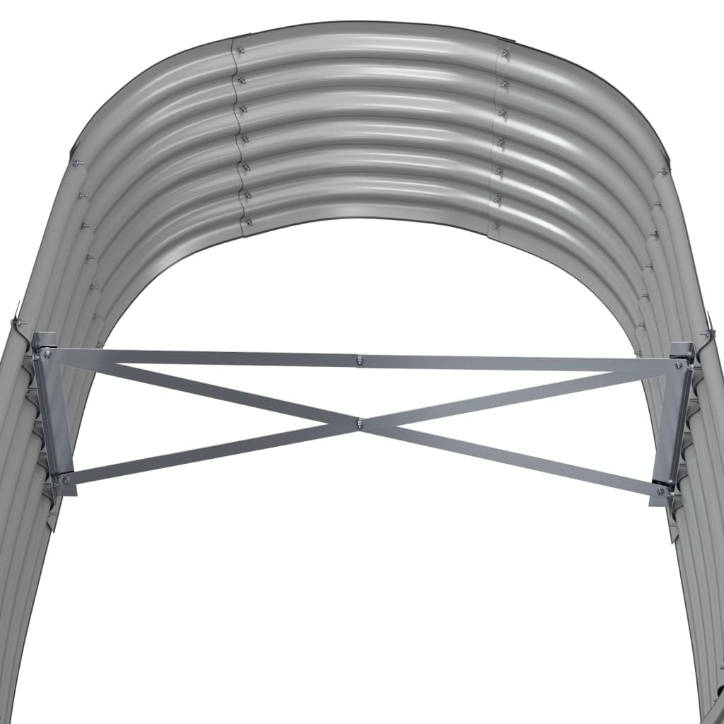 Høybed pulverlakkert stål 152x80x36 cm grå