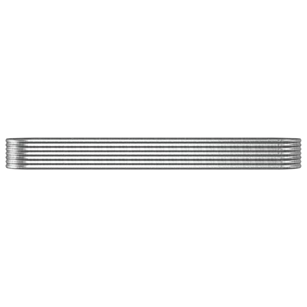 Høybed pulverlakkert stål 368x80x36 cm sølv