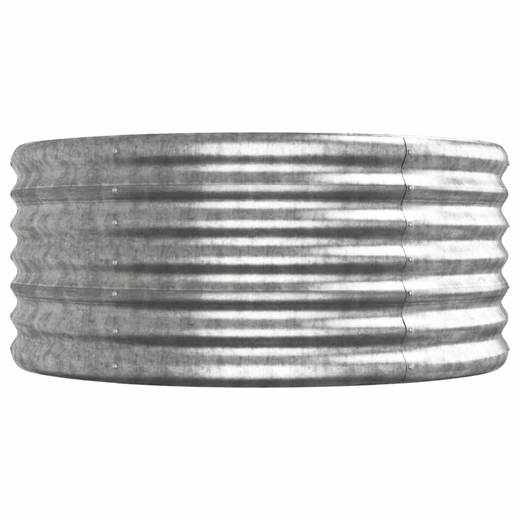 Høybed pulverlakkert stål 368x80x36 cm sølv