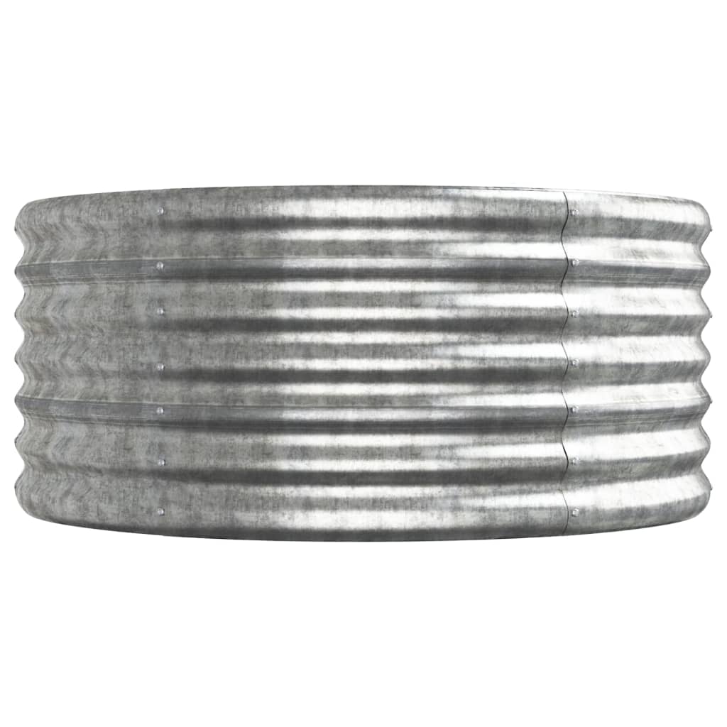 Høybed pulverlakkert stål 440x80x36 cm sølv