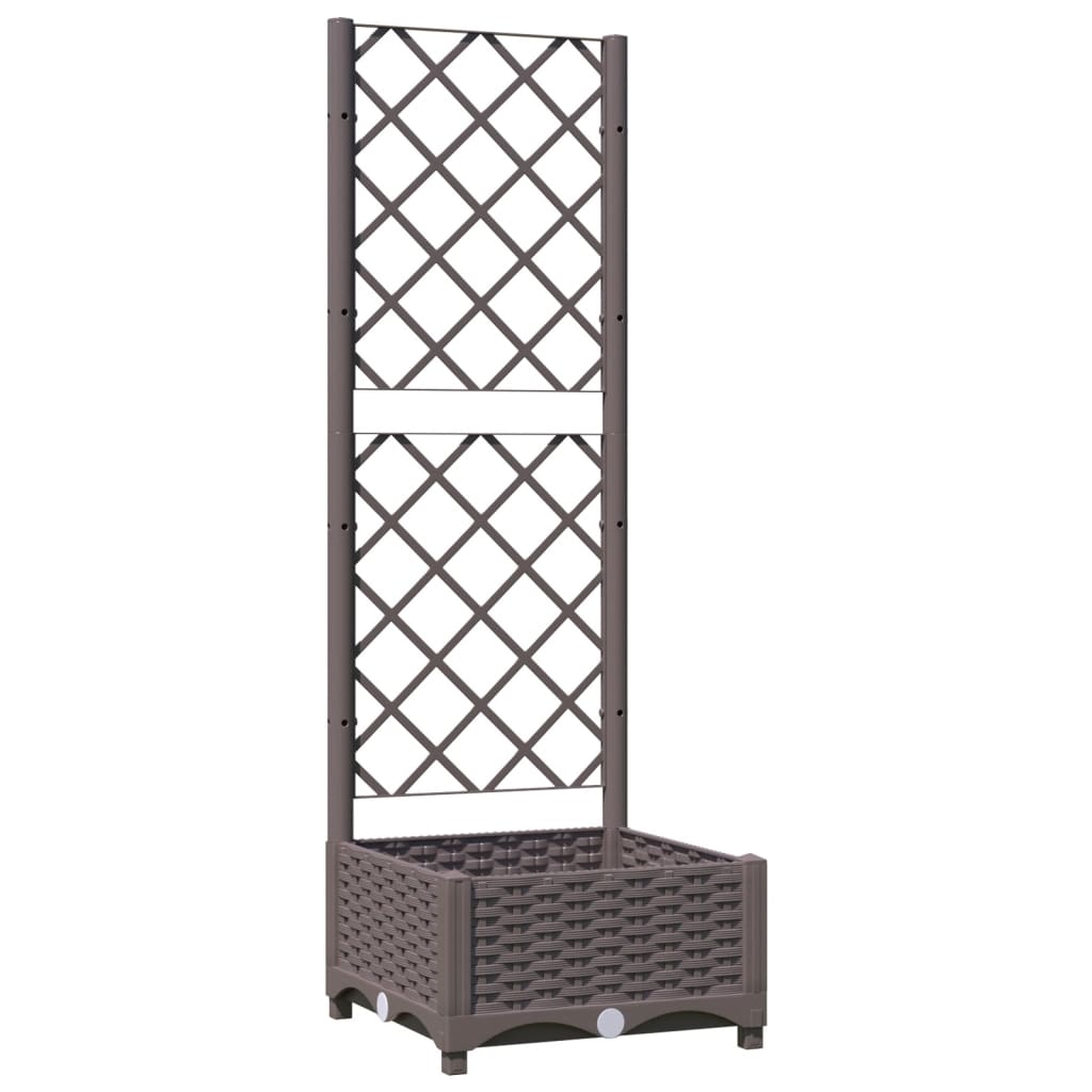 Plantekasse med espalier brun 40x40x121,5 cm PP