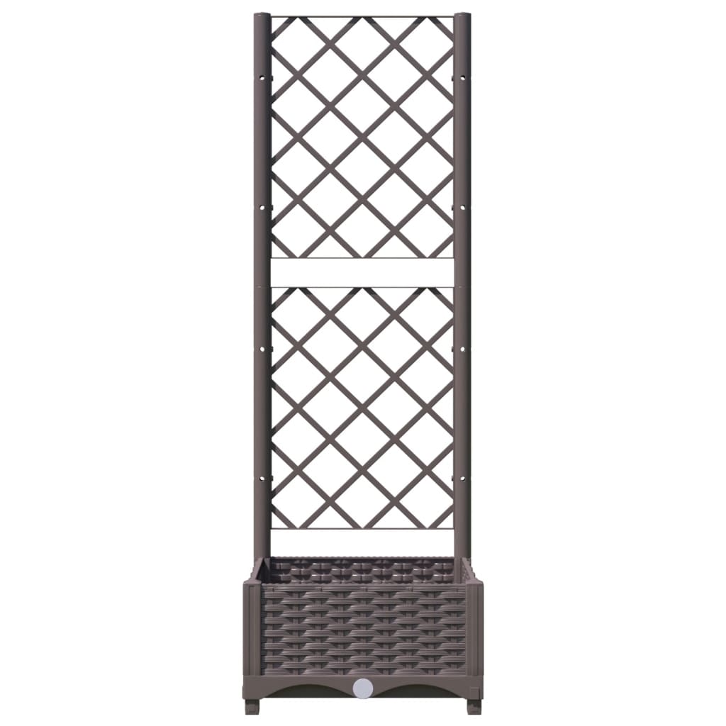 Plantekasse med espalier brun 40x40x121,5 cm PP
