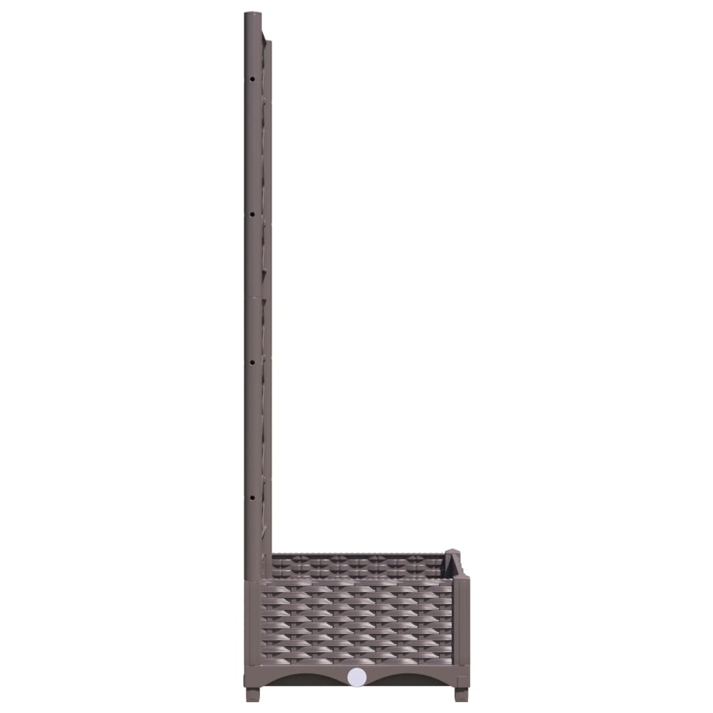 Plantekasse med espalier brun 40x40x121,5 cm PP