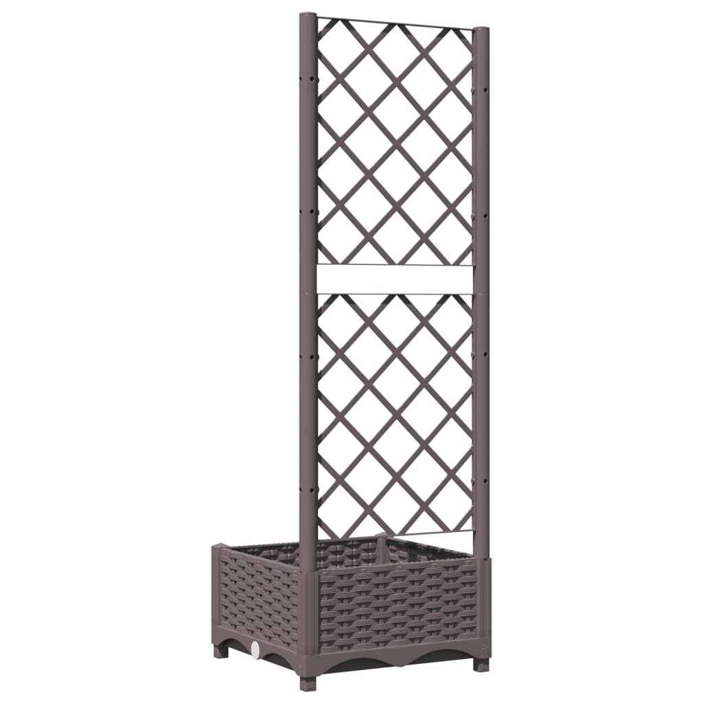Plantekasse med espalier brun 40x40x121,5 cm PP