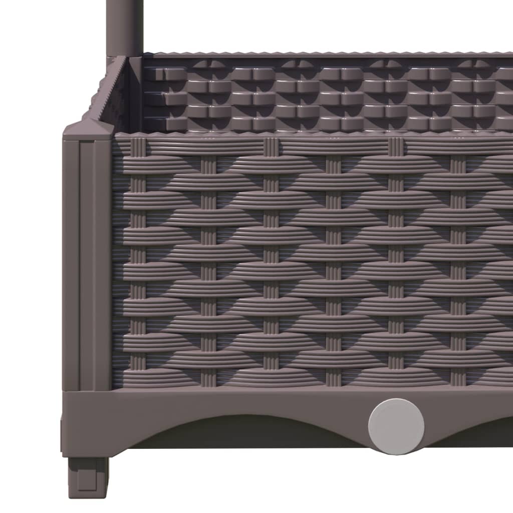 Plantekasse med espalier brun 40x40x121,5 cm PP