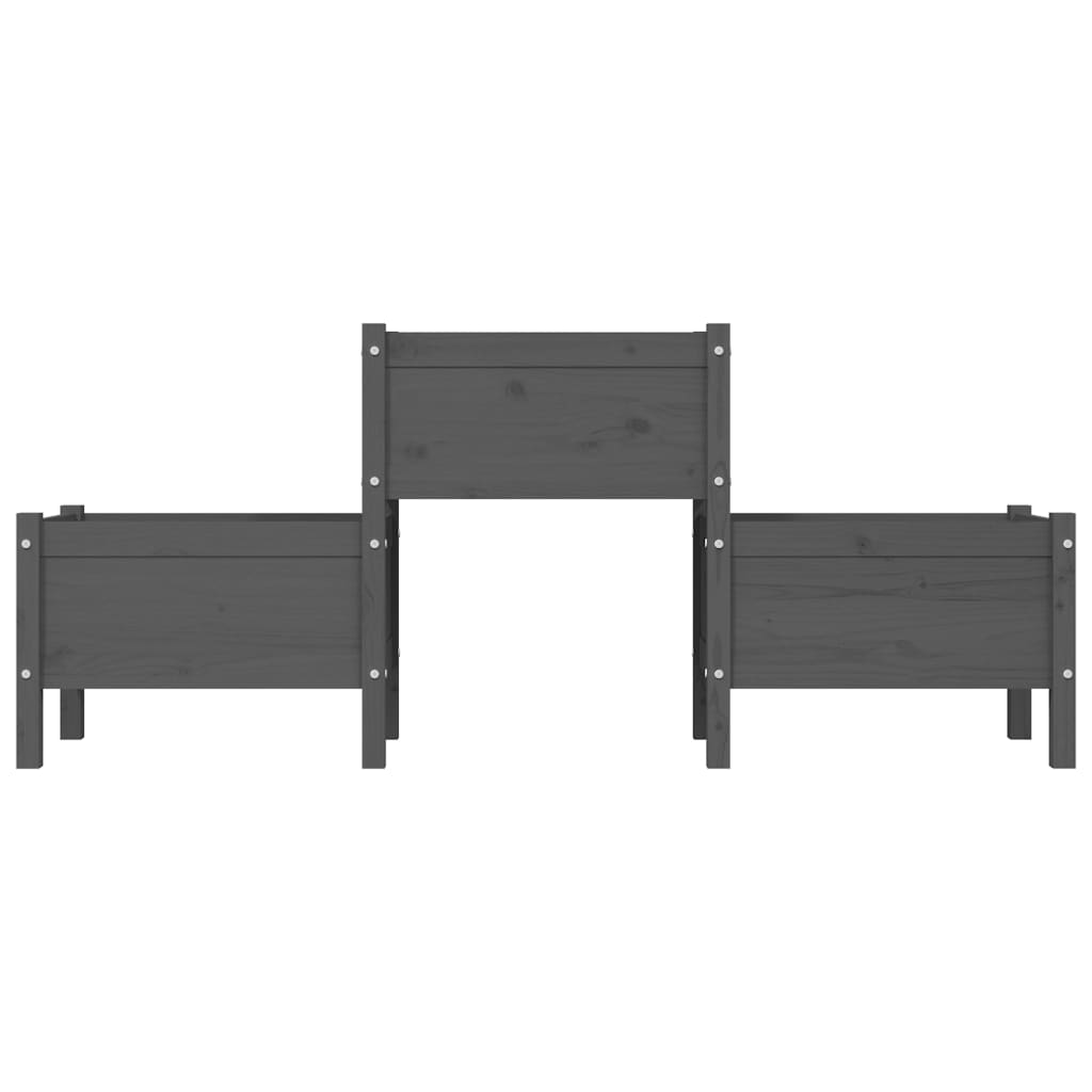 Plantekasse grå 178,5x44x75 cm heltre furu