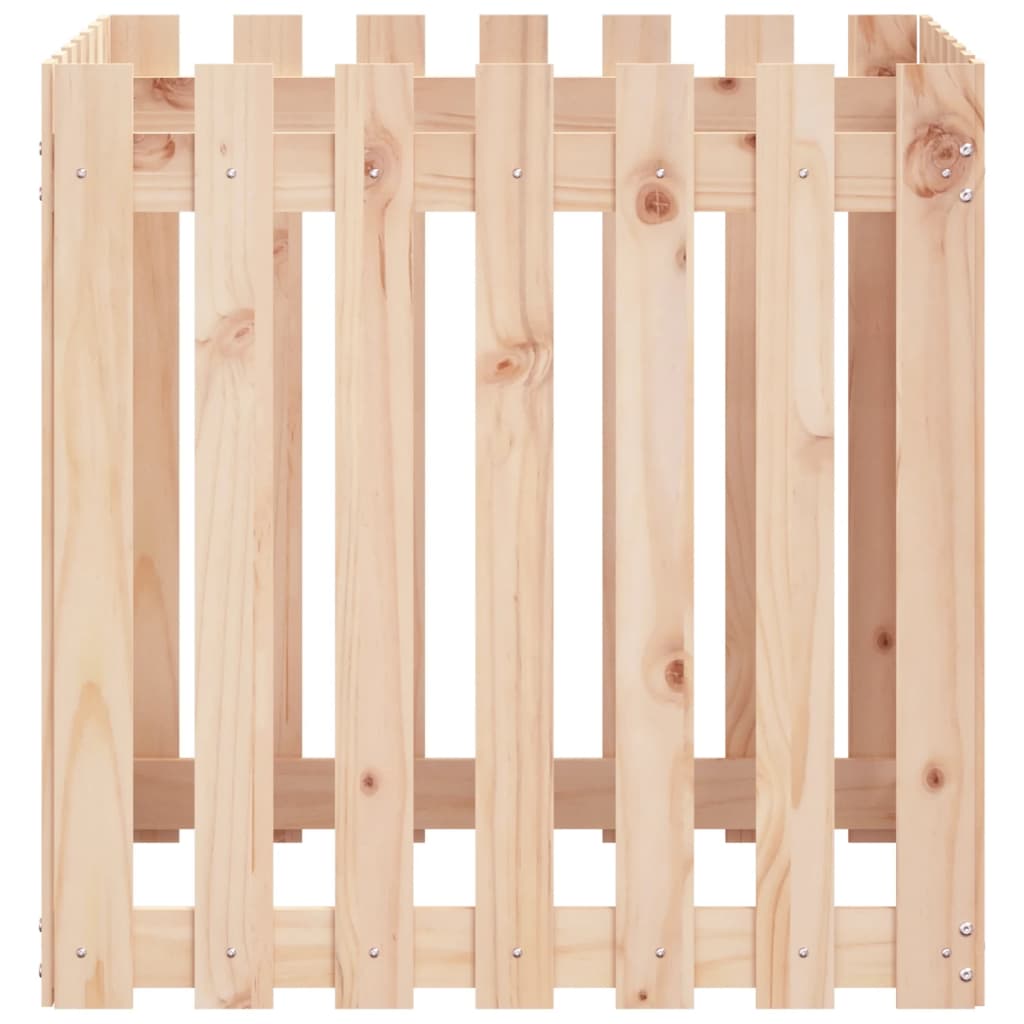 Plantekasse med gjerdedesign 70x70x70 cm heltre furu