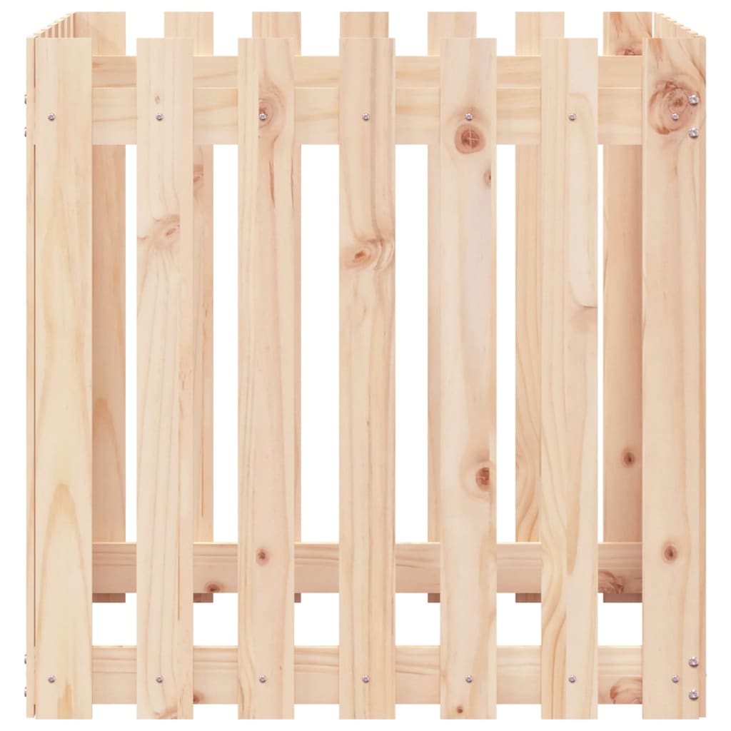 Plantekasse med gjerdedesign 70x70x70 cm heltre furu