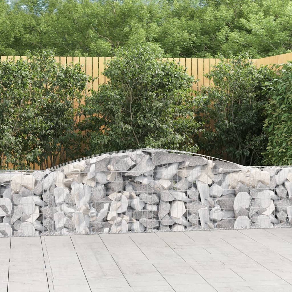 Gabionkurver buede 4 stk 400x30x60/80 cm galvanisert jern