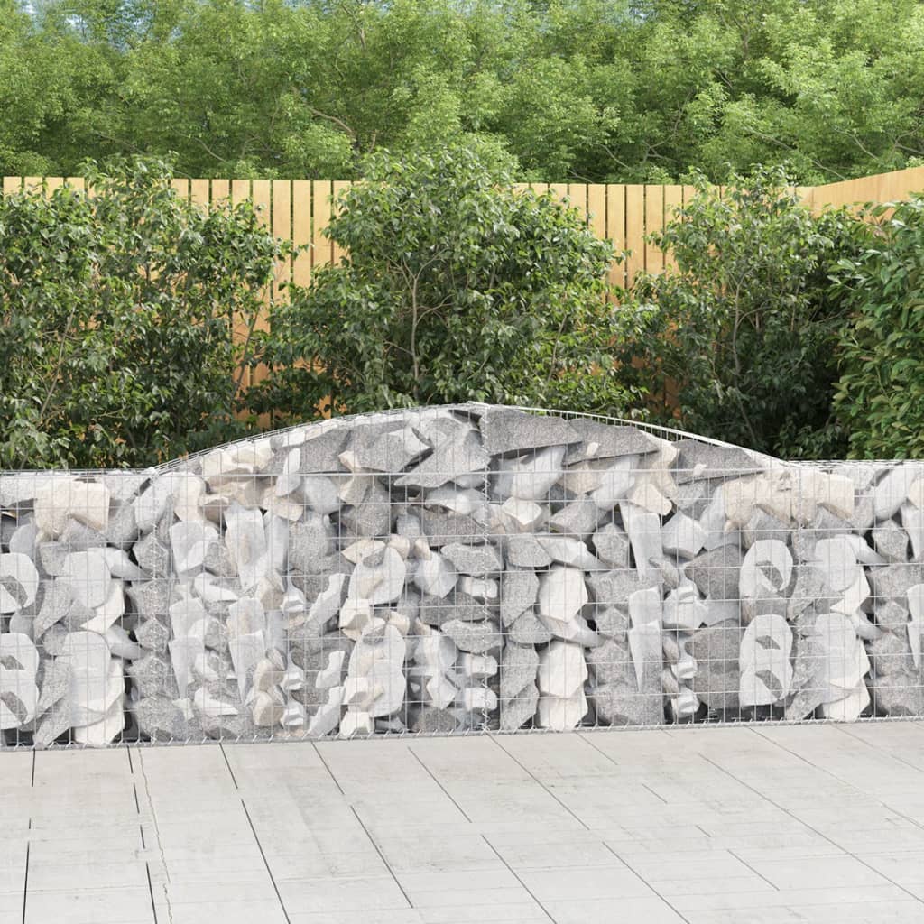 Gabionkurver buede 2 stk 400x30x80/100 cm galvanisert jern