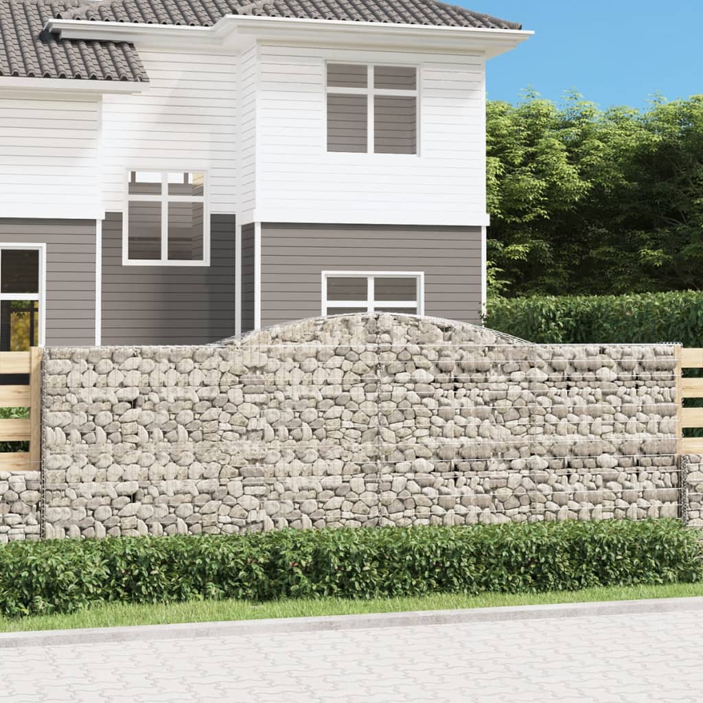 Gabionkurver buede 7 stk 400x30x140/160 cm galvanisert jern