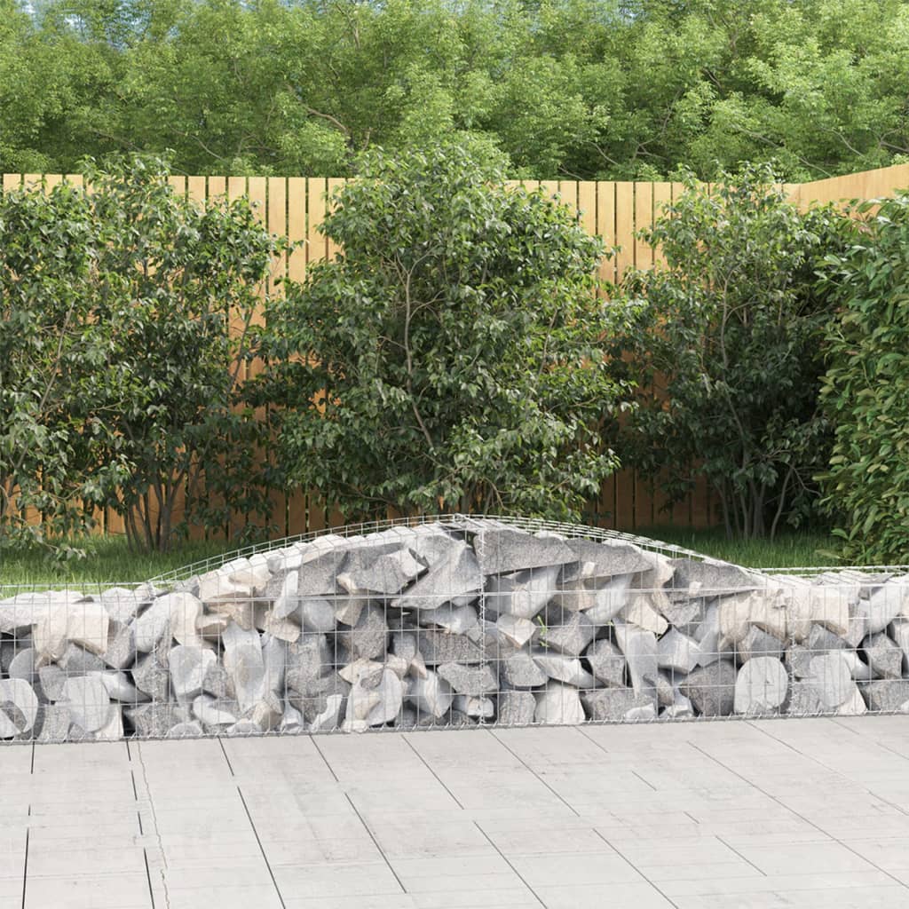 Gabionkurver buede 10 stk 400x50x40/60 cm galvanisert jern