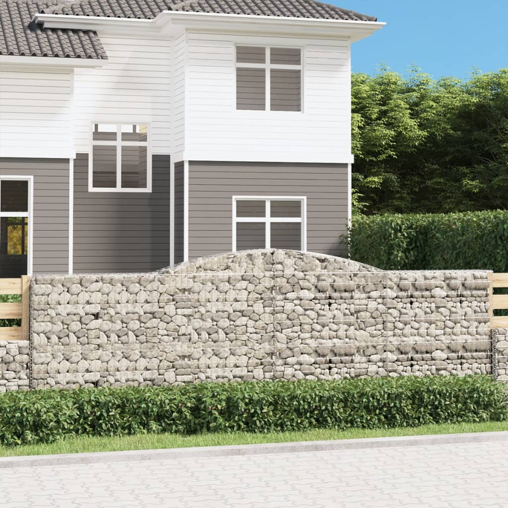 Gabionkurver buede 8 stk 400x50x120/140 cm galvanisert jern