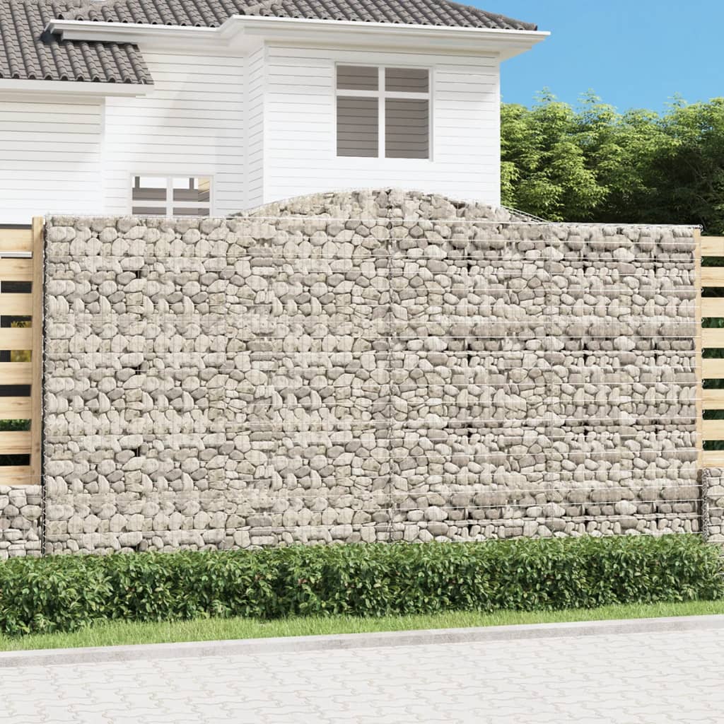 Gabionkurver buede 2 stk 400x50x220/240 cm galvanisert jern
