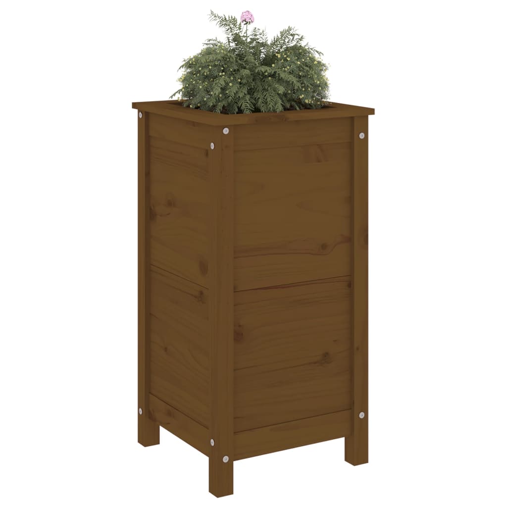 Plantekasse honningbrun 40x40x78 cm heltre furu