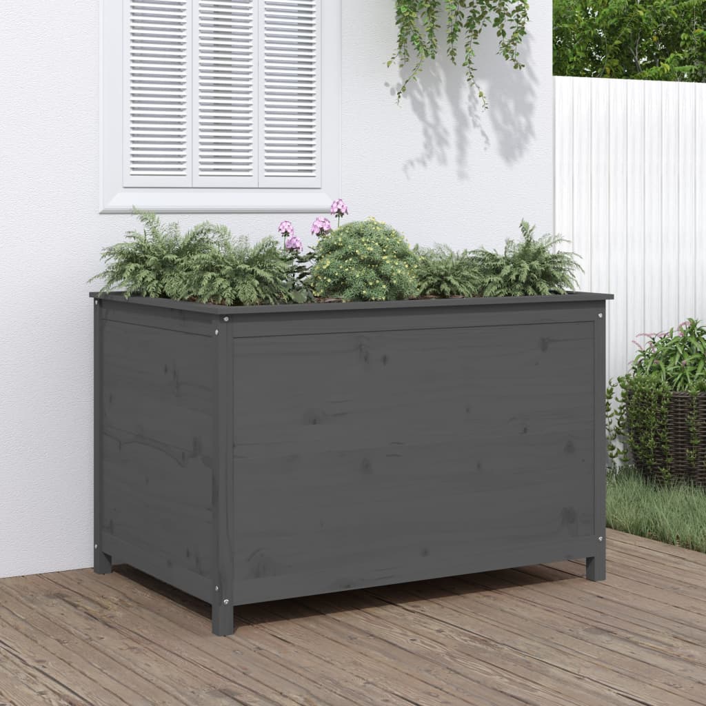 Høybed grå 119,5x82,5x78 cm heltre gran