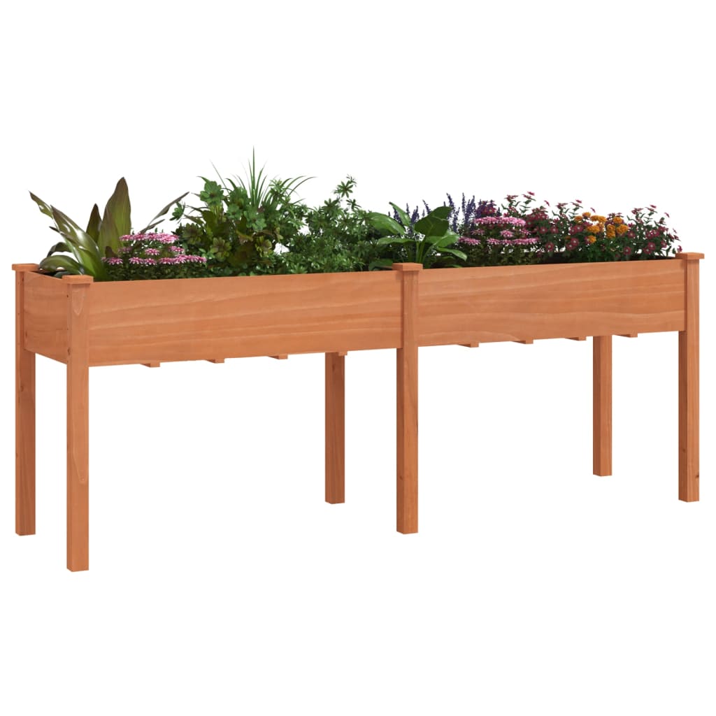 Plantekasse med foring brun 203x53x76 cm heltre gran