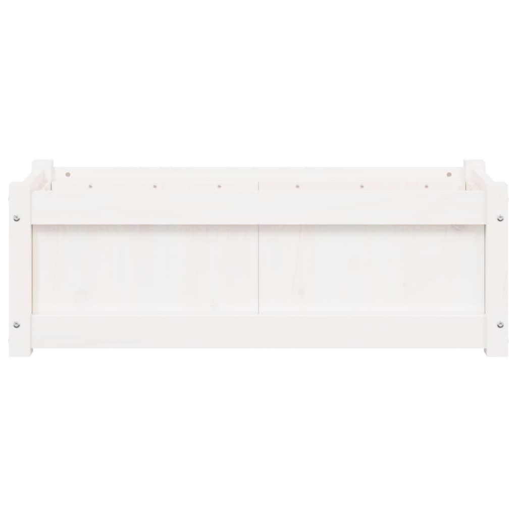 Hageplantekasse hvit 90x31x31 cm heltre furu