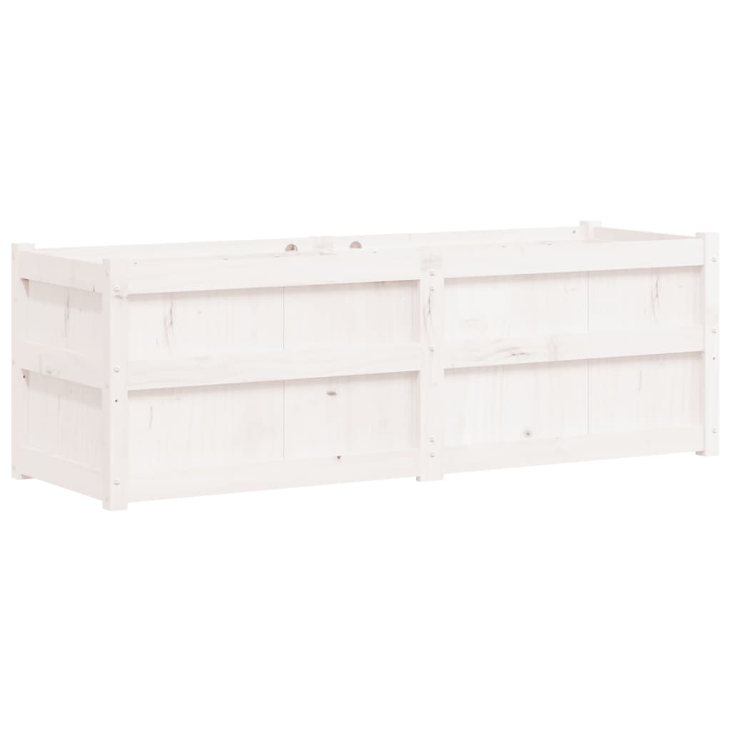 Plantekasse hvit 150x50x50 cm heltre furu