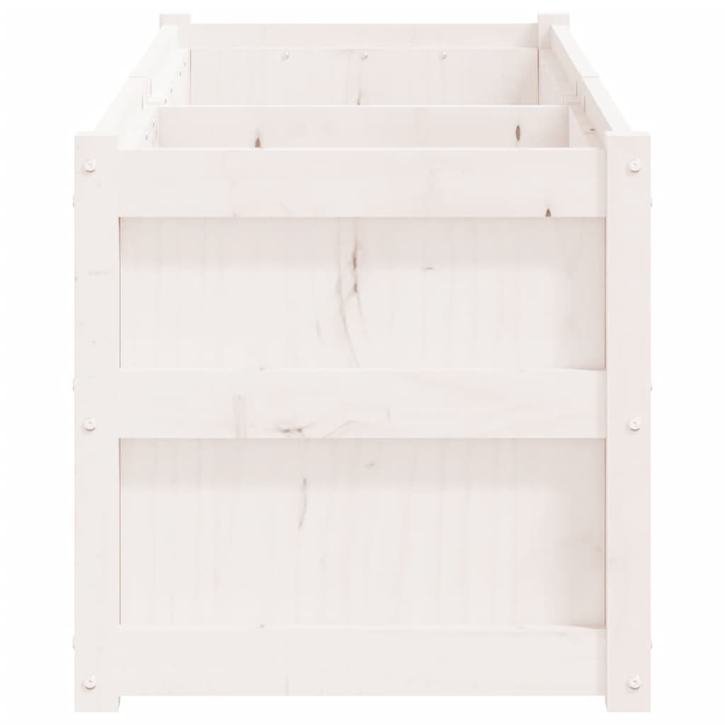 Plantekasse hvit 150x50x50 cm heltre furu