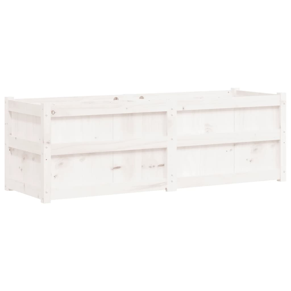Plantekasse hvit 150x50x50 cm heltre furu