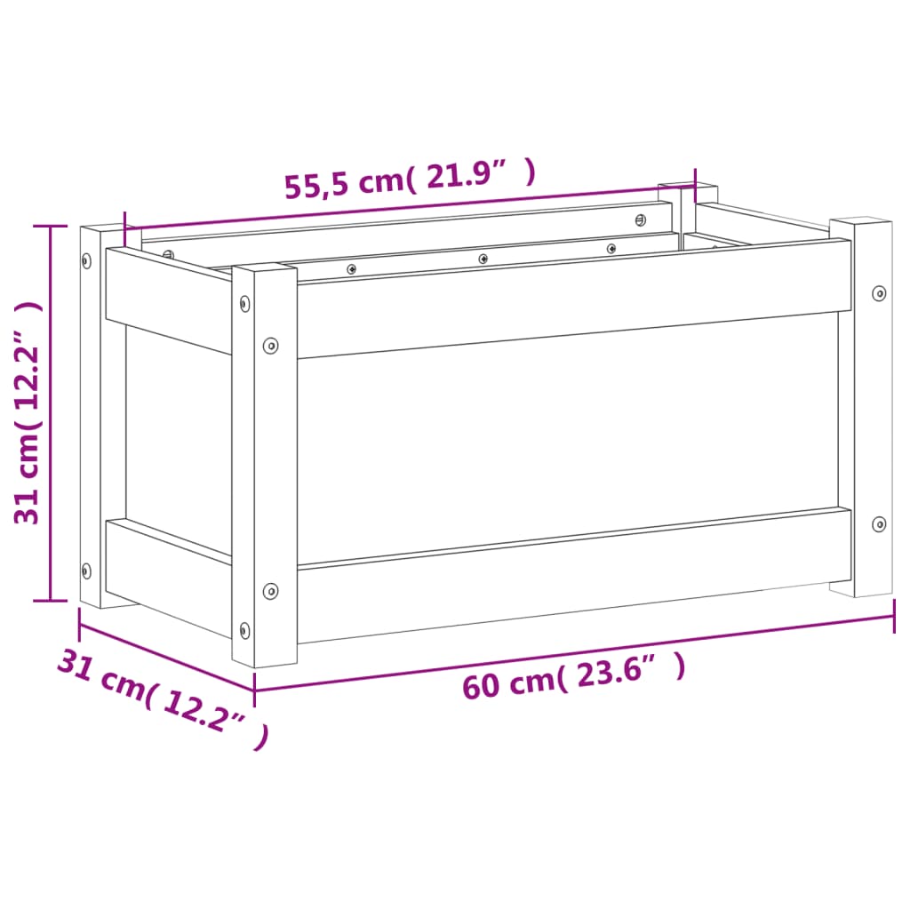 Hageplantekasse 60x31x31 cm heltre douglasgran