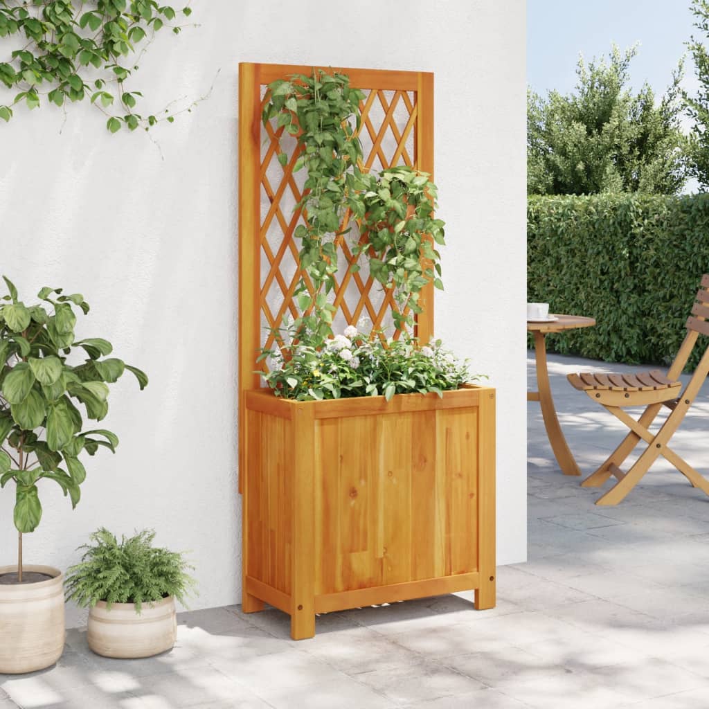 Plantekasse med espalier 55x29,5x132 cm heltre akasie