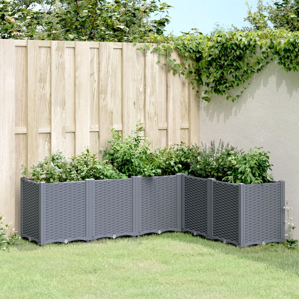 Plantekasse blågrå 160x120x53 cm PP