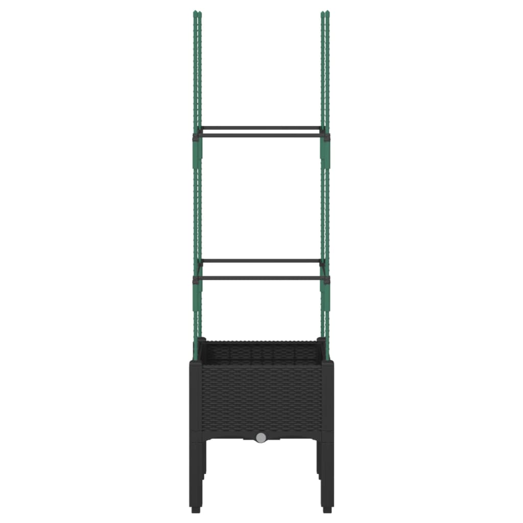 Plantekasse med espalier svart 40x40x142,5 cm PP
