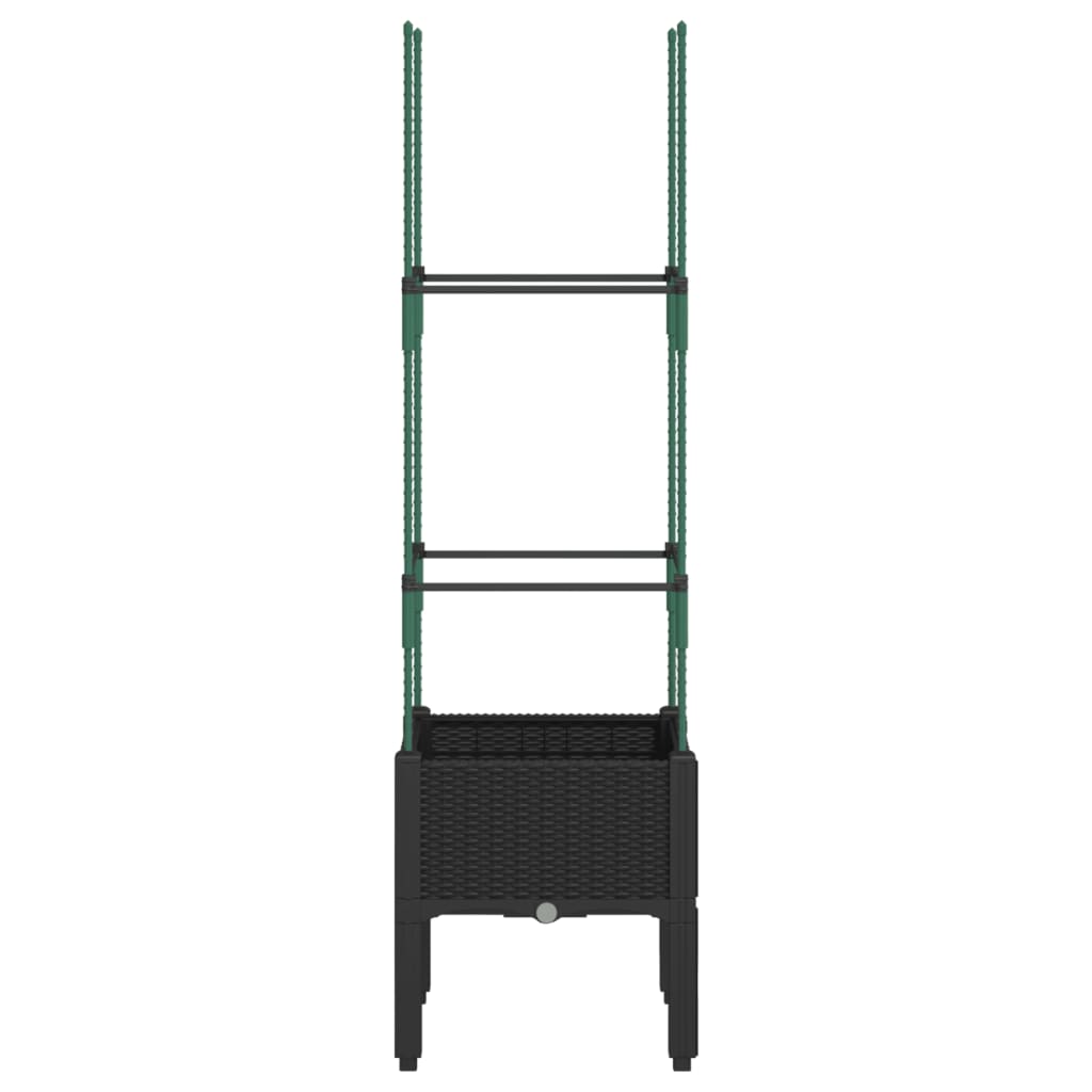 Plantekasse med espalier svart 40x40x142,5 cm PP