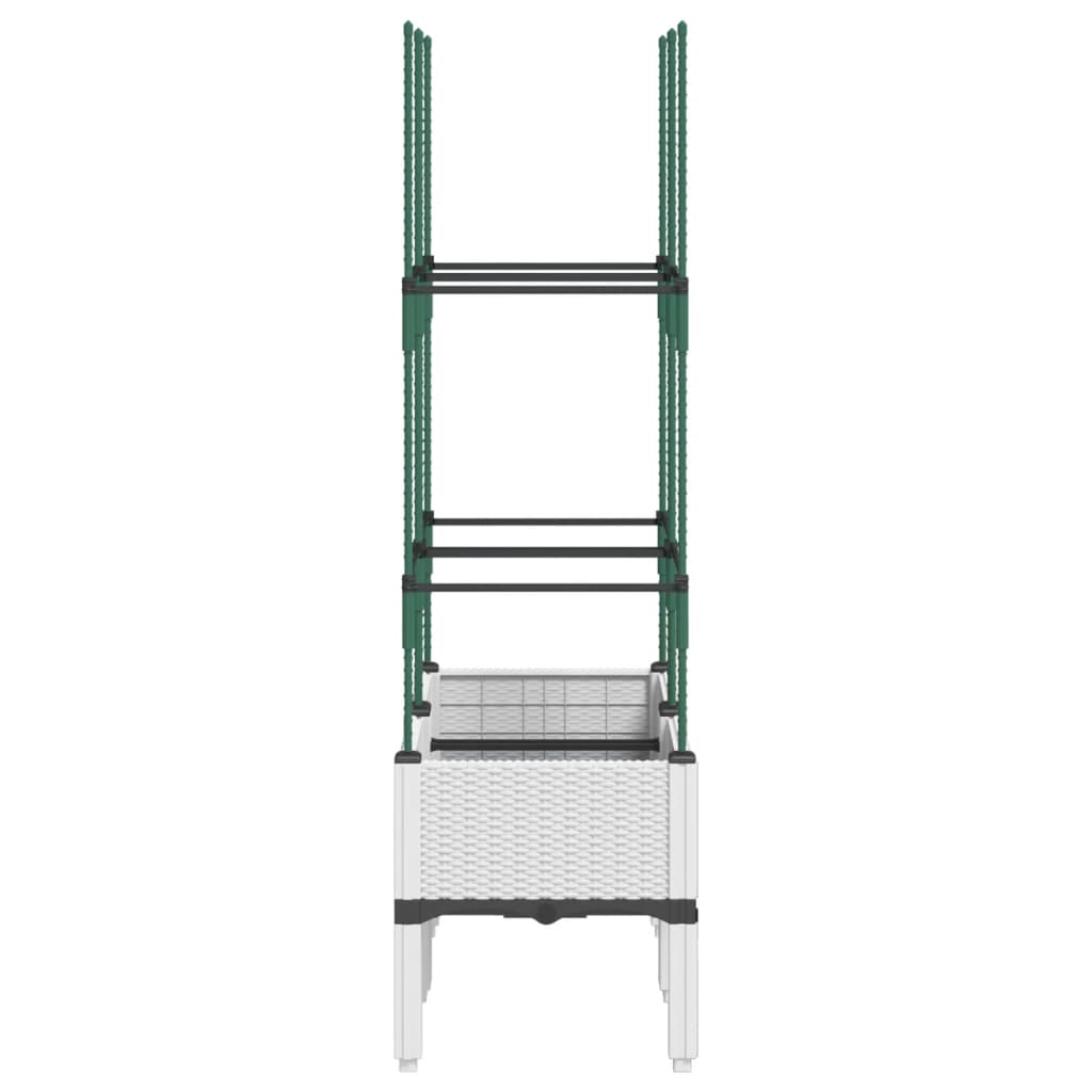 Plantekasse med espalier hvit 80x40x142,5 cm PP