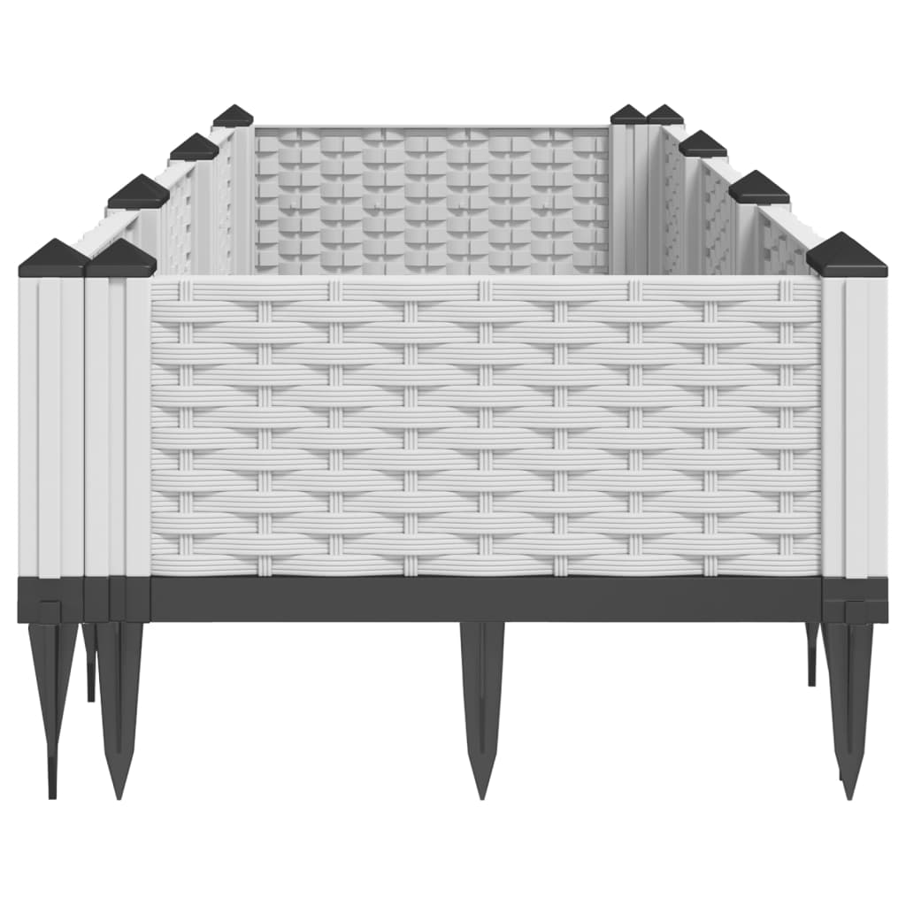 Plantekasse med plugger hvit 125x40x28,5 cm PP