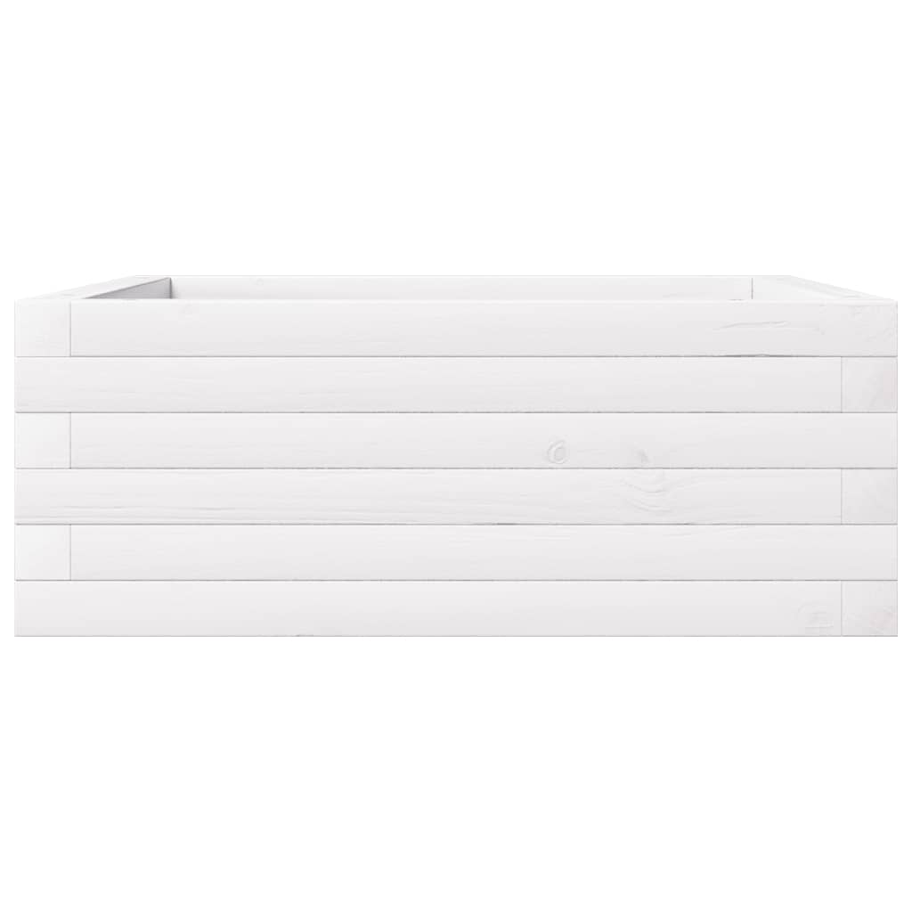 Plantekasse hvit 60x60x23 cm heltre furu
