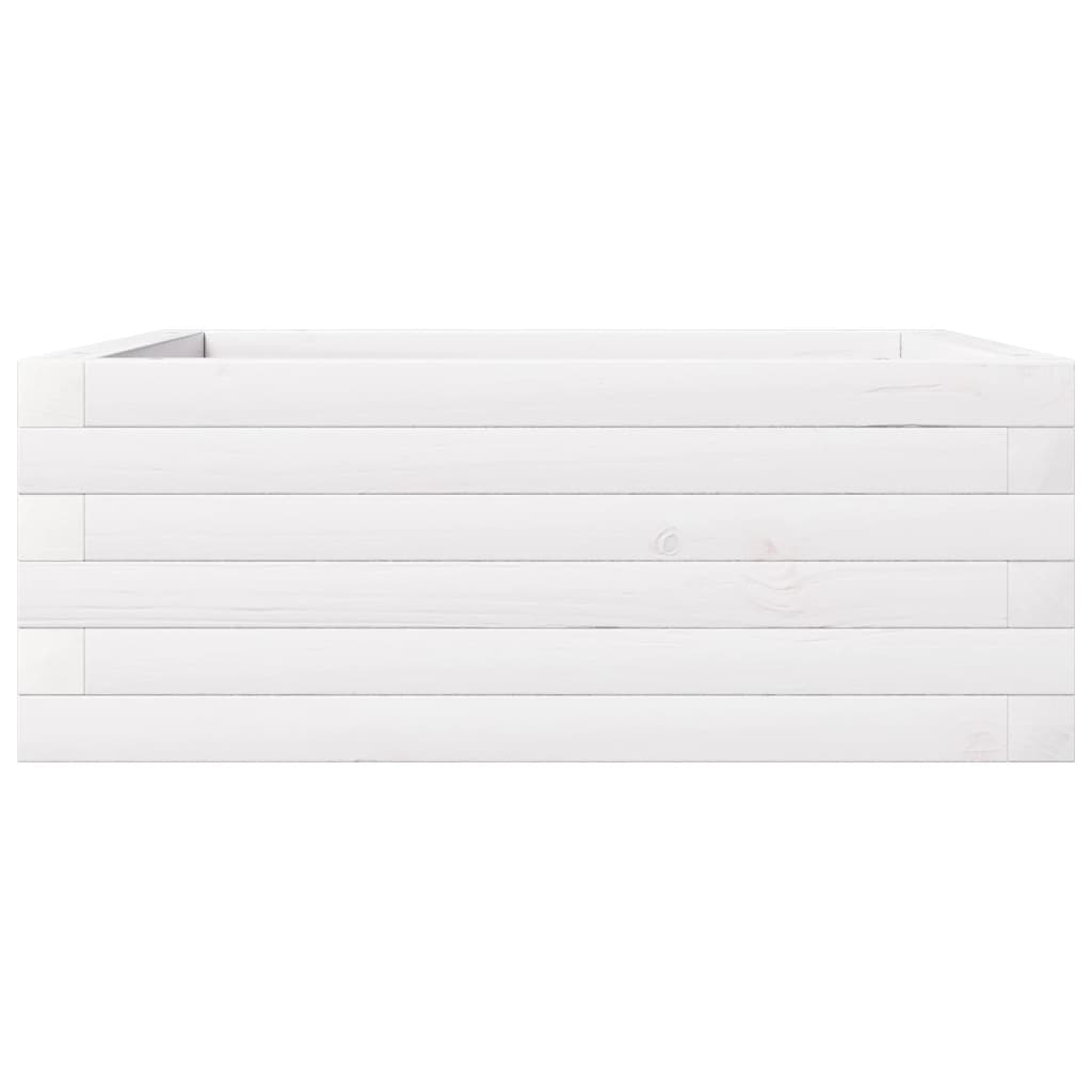 Plantekasse hvit 60x60x23 cm heltre furu